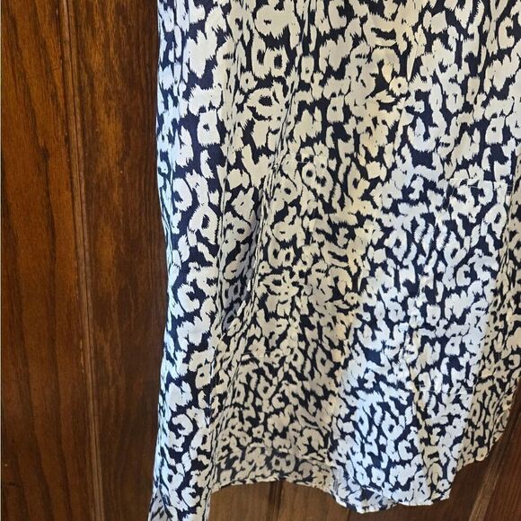 J CREW V Neck Navy and Ivory Shift Sleeveless Dress Polyester Sz XSMALL - Picture 12 of 14